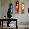 John Kenneth Clark, artist giving a talk